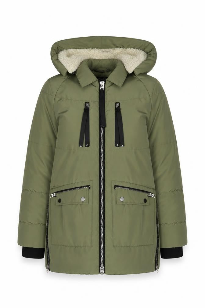 Womens UK Size 8 Warehouse Green Puffer Jacket