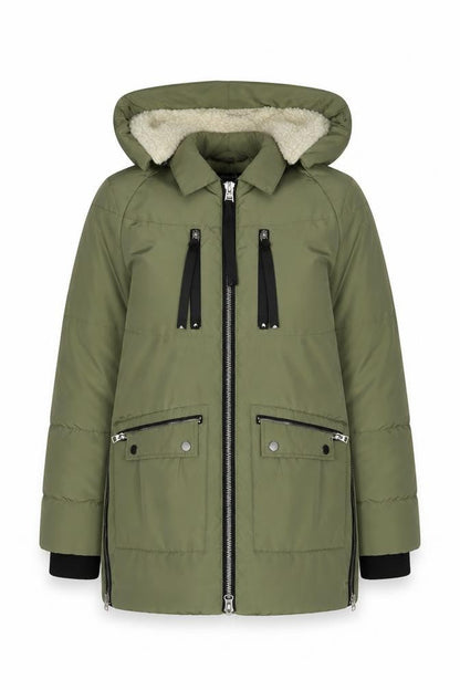Womens UK Size 8 Warehouse Green Puffer Jacket