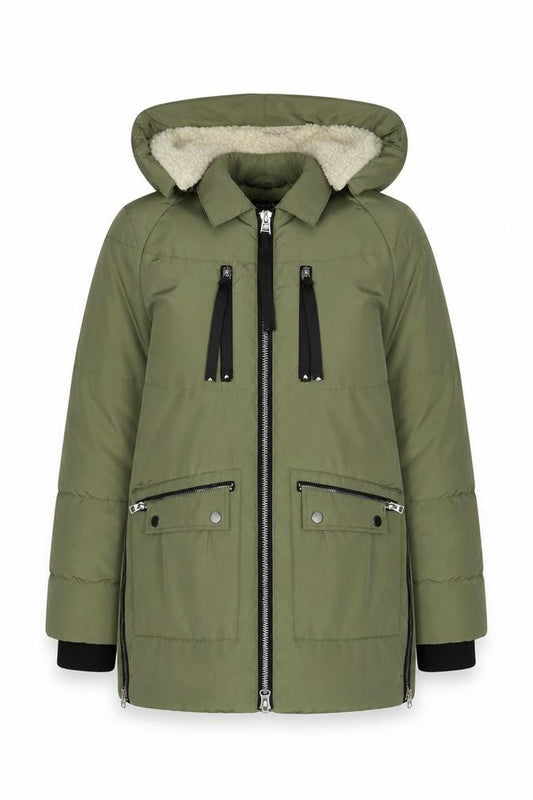 Womens UK Size 8 Warehouse Green Puffer Jacket