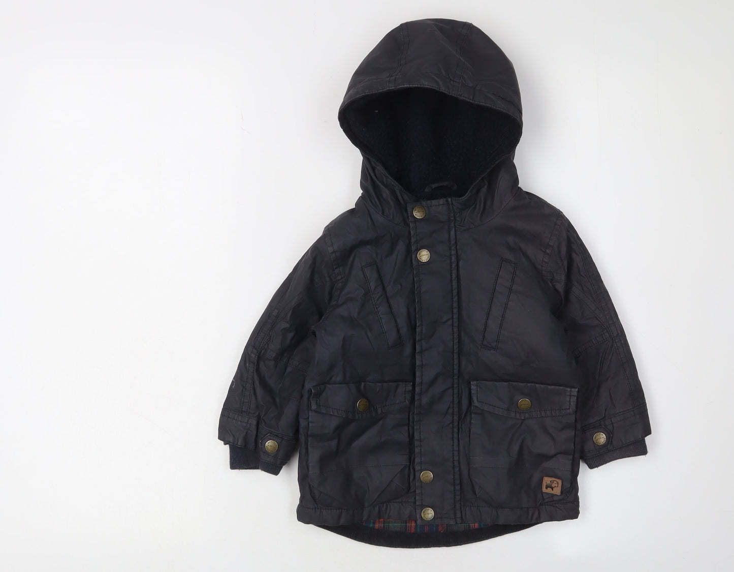 Next Unisex Black Hooded Jacket 12-18 Months