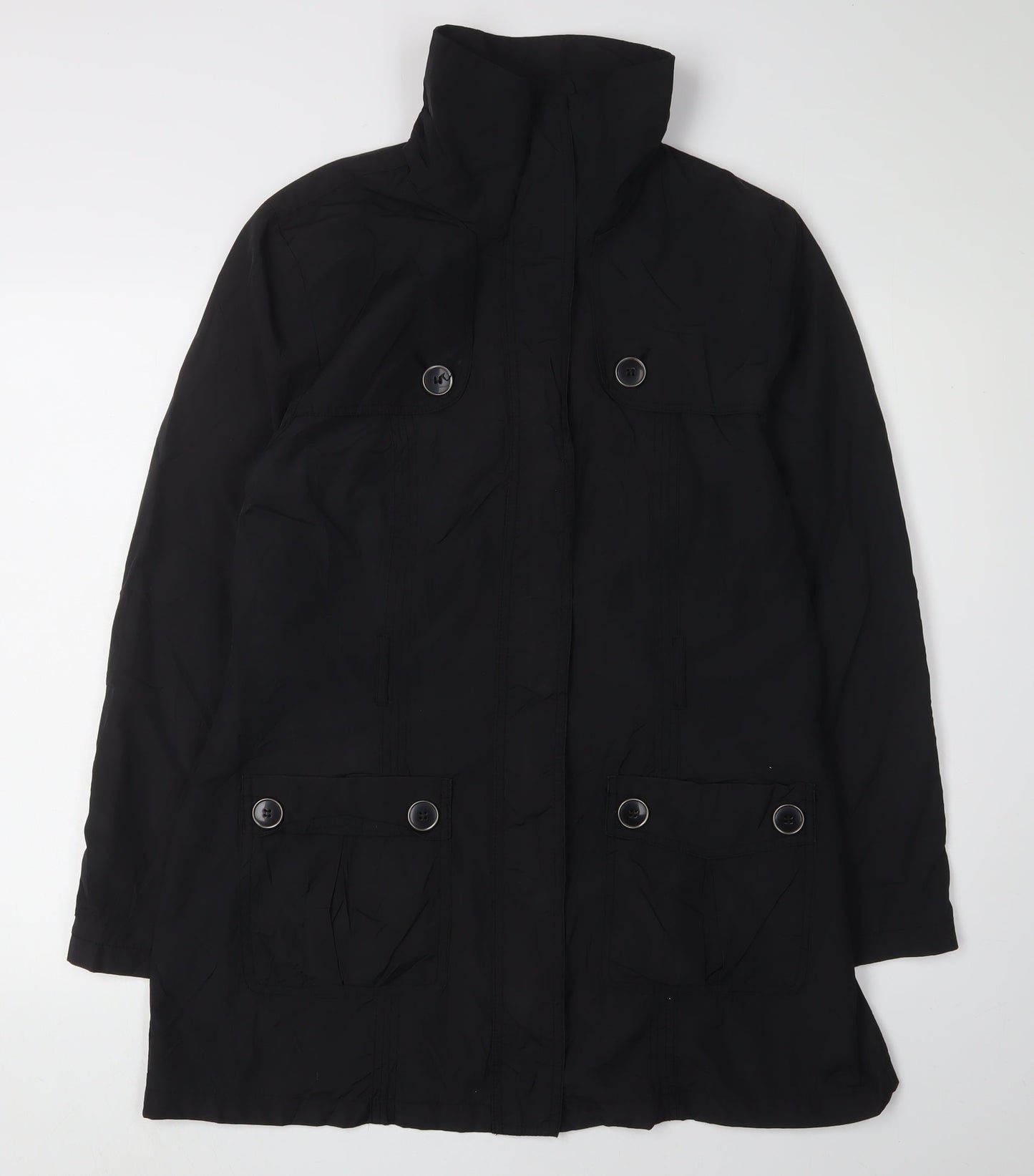 Womens UK Size 14 BHS Black Overcoat