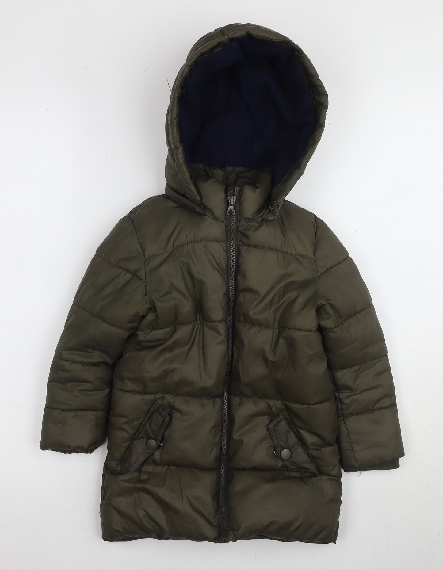 Lily & Dan Girls Green Puffer Jacket 3-4 Years, Winter Hooded