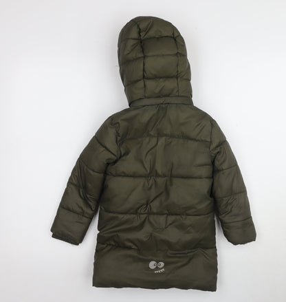 Lily & Dan Girls Green Puffer Jacket 3-4 Years, Winter Hooded