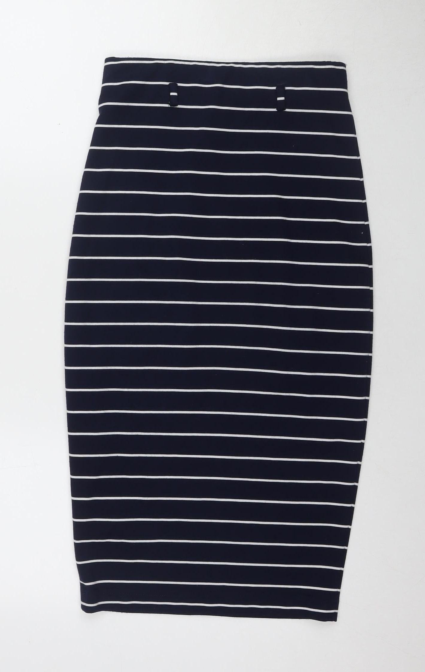 Monsoon Women's Blue Striped Pencil Skirt Size S