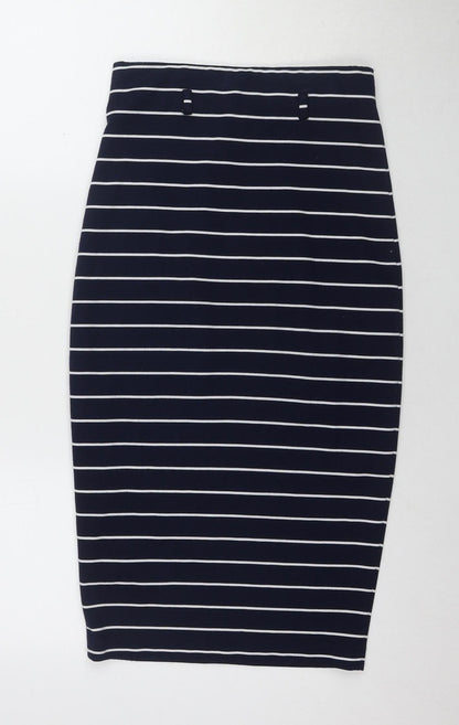 Monsoon Women's Blue Striped Pencil Skirt Size S