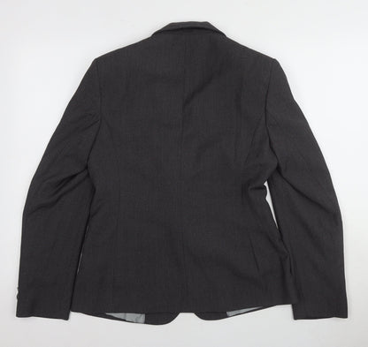 Marks and Spencer Women Grey Blazer Size 10 Regular Fit