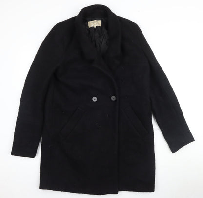 Womens UK Size 2 Zara Black Pea Coat
