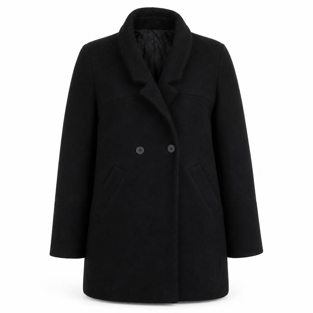 Womens UK Size 2 Zara Black Pea Coat