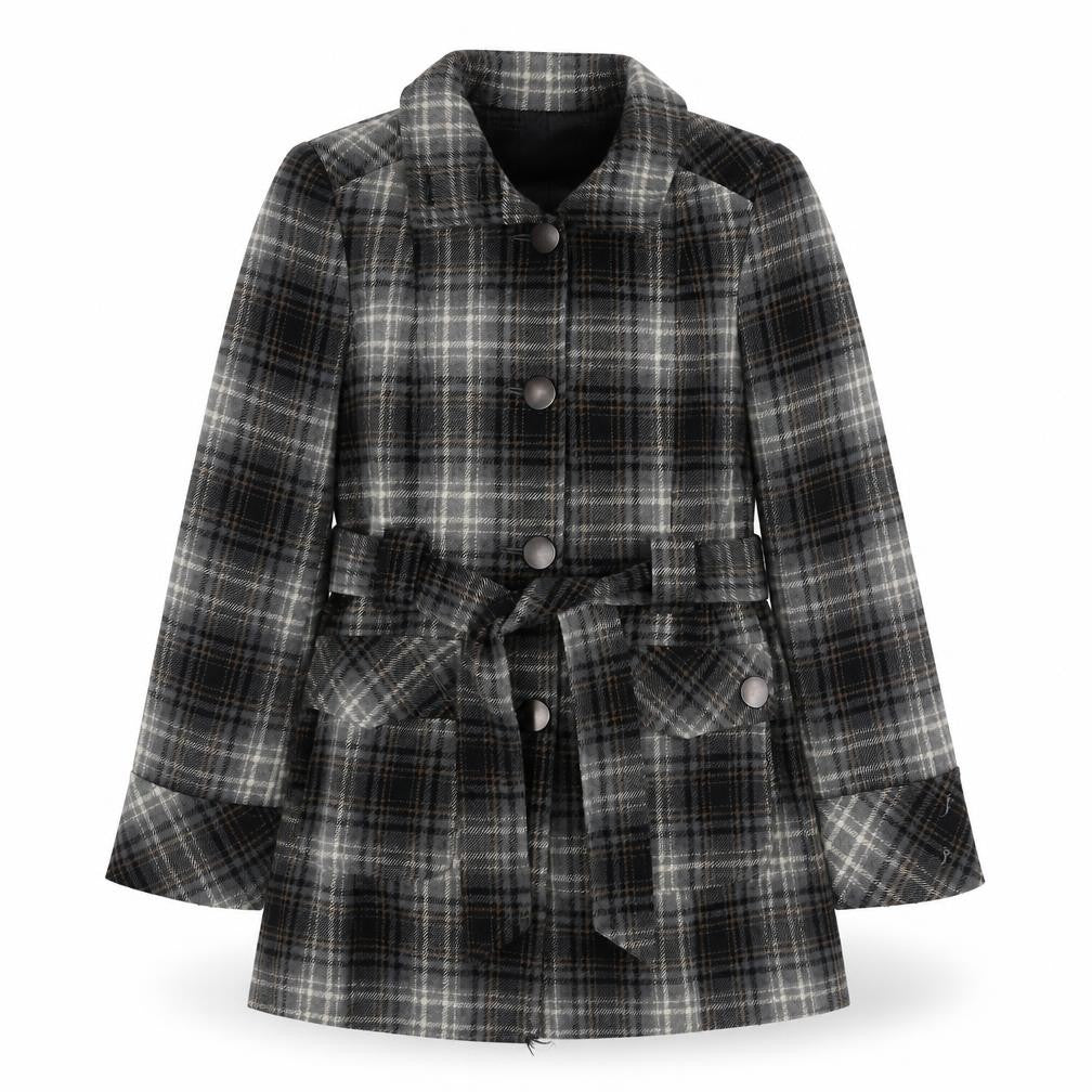 Dorothy Perkins Women's Brown Plaid Pea Coat Size 12