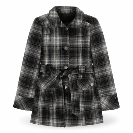 Dorothy Perkins Women's Brown Plaid Pea Coat Size 12