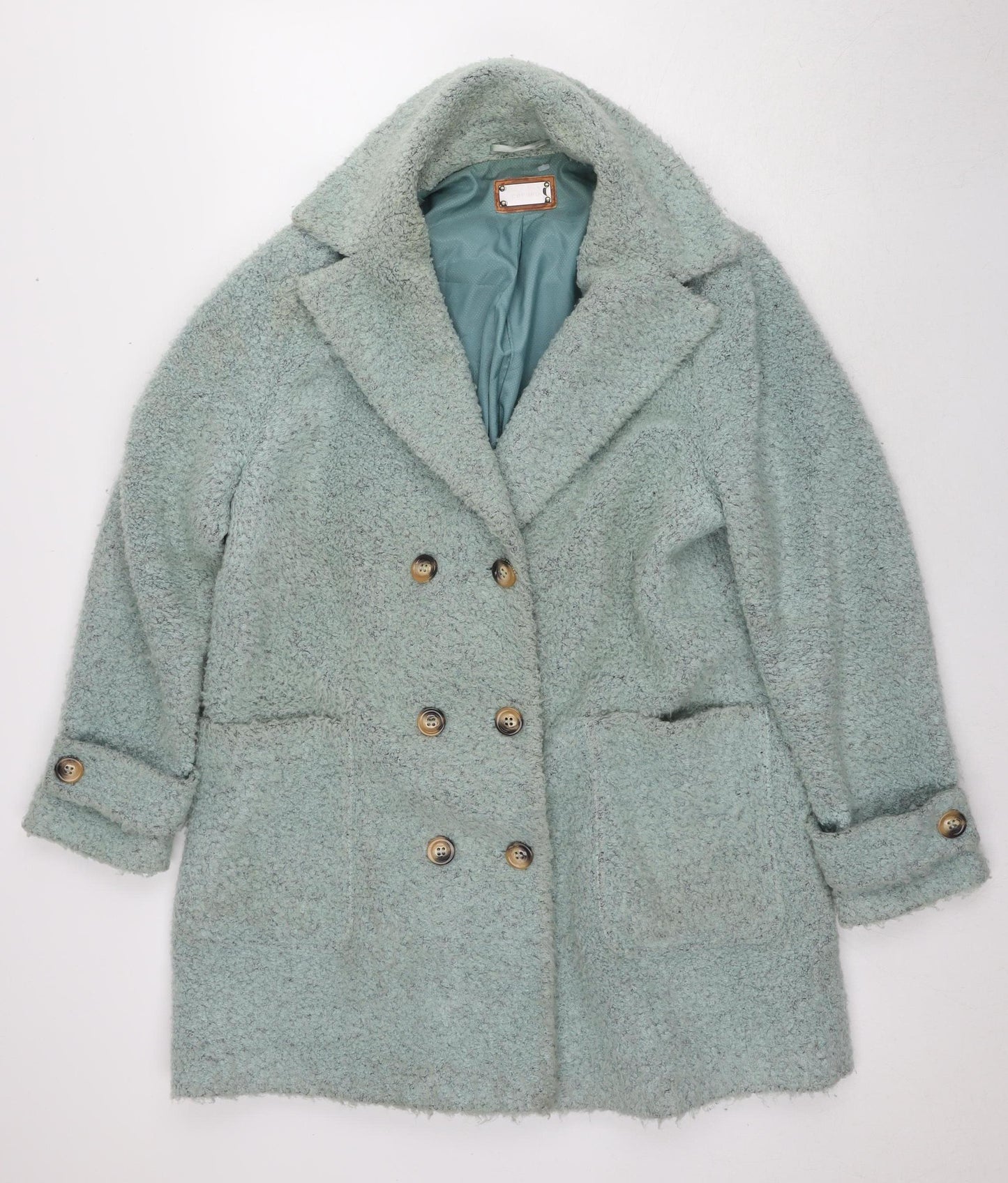 Womens UK Size 16 Marks and Spencer Green Pea Coat