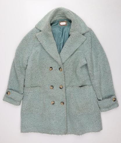 Womens UK Size 16 Marks and Spencer Green Pea Coat