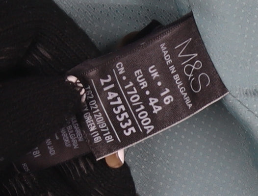 Womens UK Size 16 Marks and Spencer Green Pea Coat