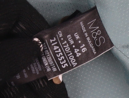 Womens UK Size 16 Marks and Spencer Green Pea Coat