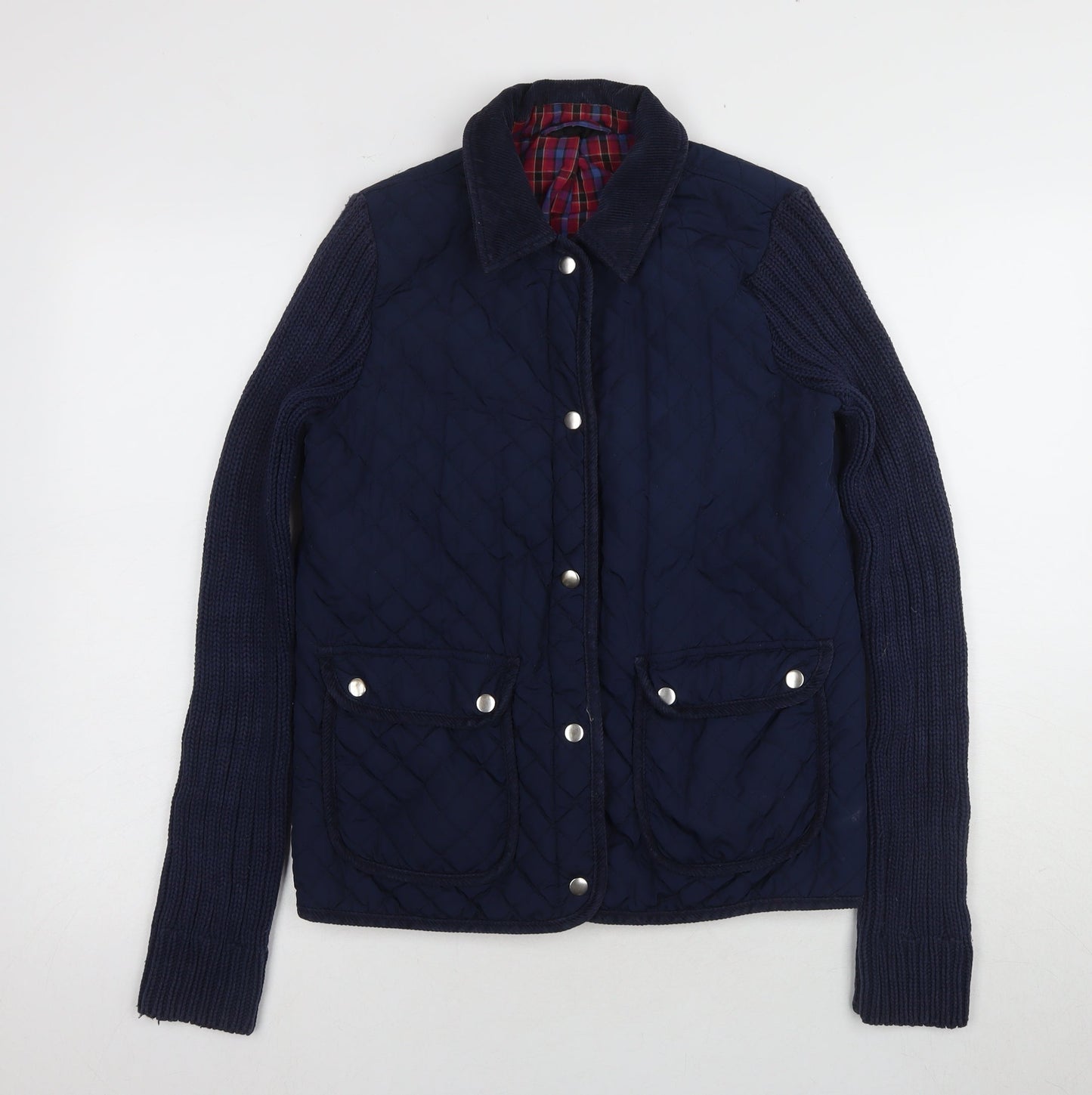 Womens UK Size 10 Topshop Navy Quilted Coat