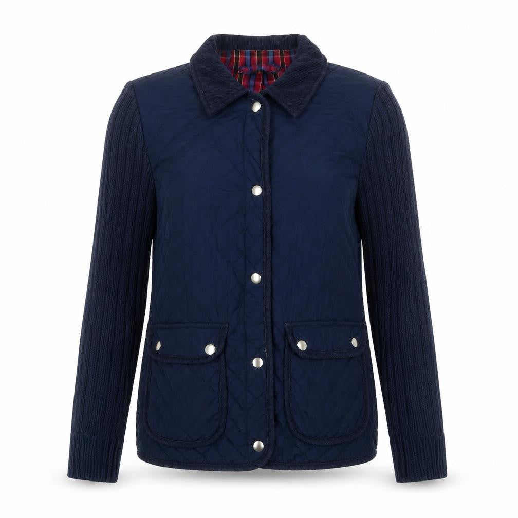 Womens UK Size 10 Topshop Navy Quilted Coat