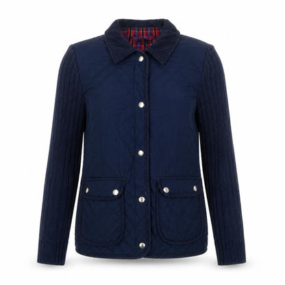 Womens UK Size 10 Topshop Navy Quilted Coat