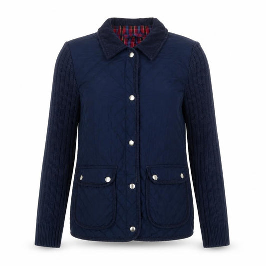 Womens UK Size 10 Topshop Navy Quilted Coat