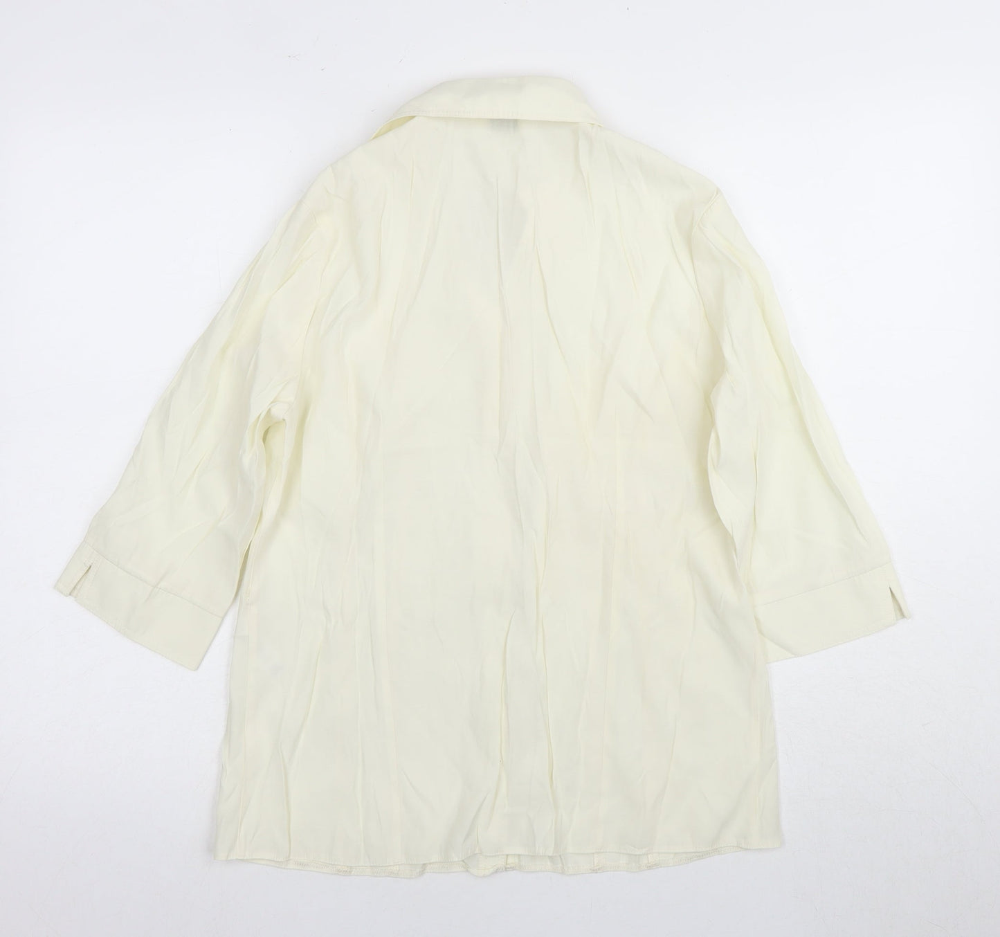Womens UK Size 14 Per Una Ivory Basic Button-Up