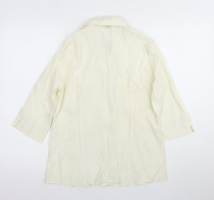 Womens UK Size 14 Per Una Ivory Basic Button-Up