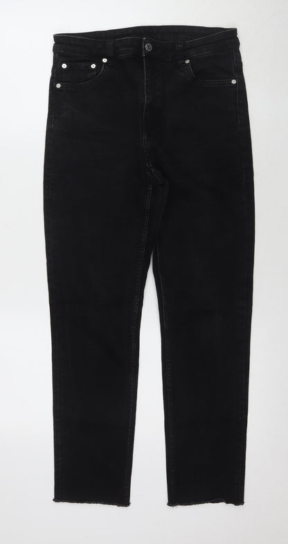 Womens UK Size 10 Weekday Regular Fit Straight Black Jeans