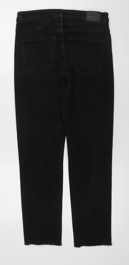 Womens UK Size 10 Weekday Regular Fit Straight Black Jeans