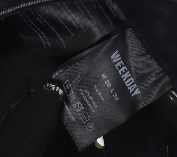 Womens UK Size 10 Weekday Regular Fit Straight Black Jeans