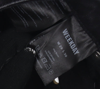 Womens UK Size 10 Weekday Regular Fit Straight Black Jeans