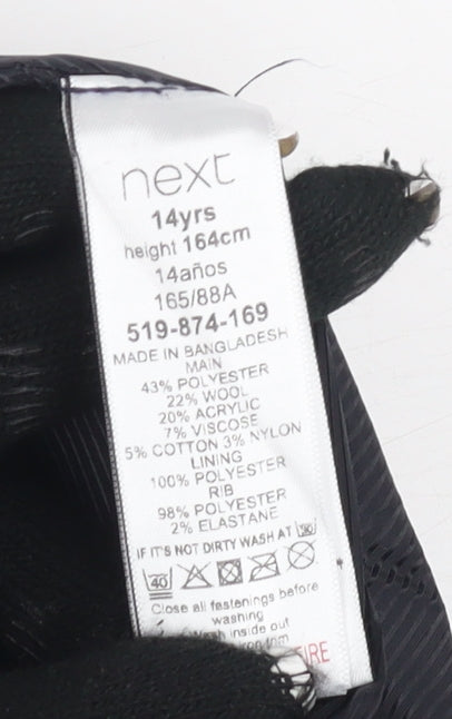 Next Girls Blue Basic Jacket, 14 Years, Lined Zip Casual
