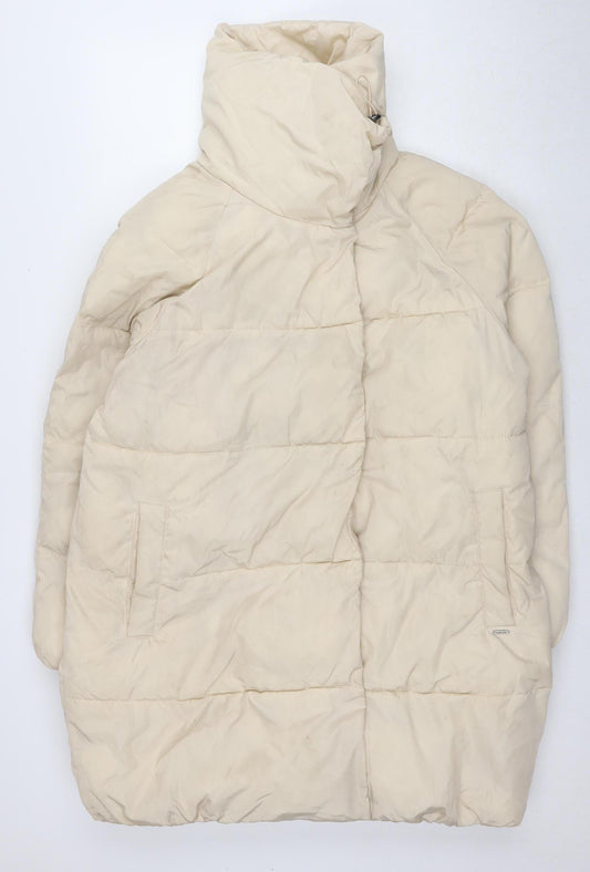 b.young Women's Ivory Puffer Jacket Size 14
