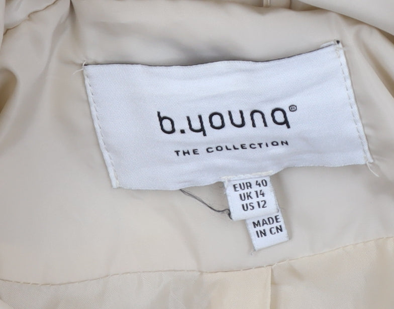 b.young Women's Ivory Puffer Jacket Size 14