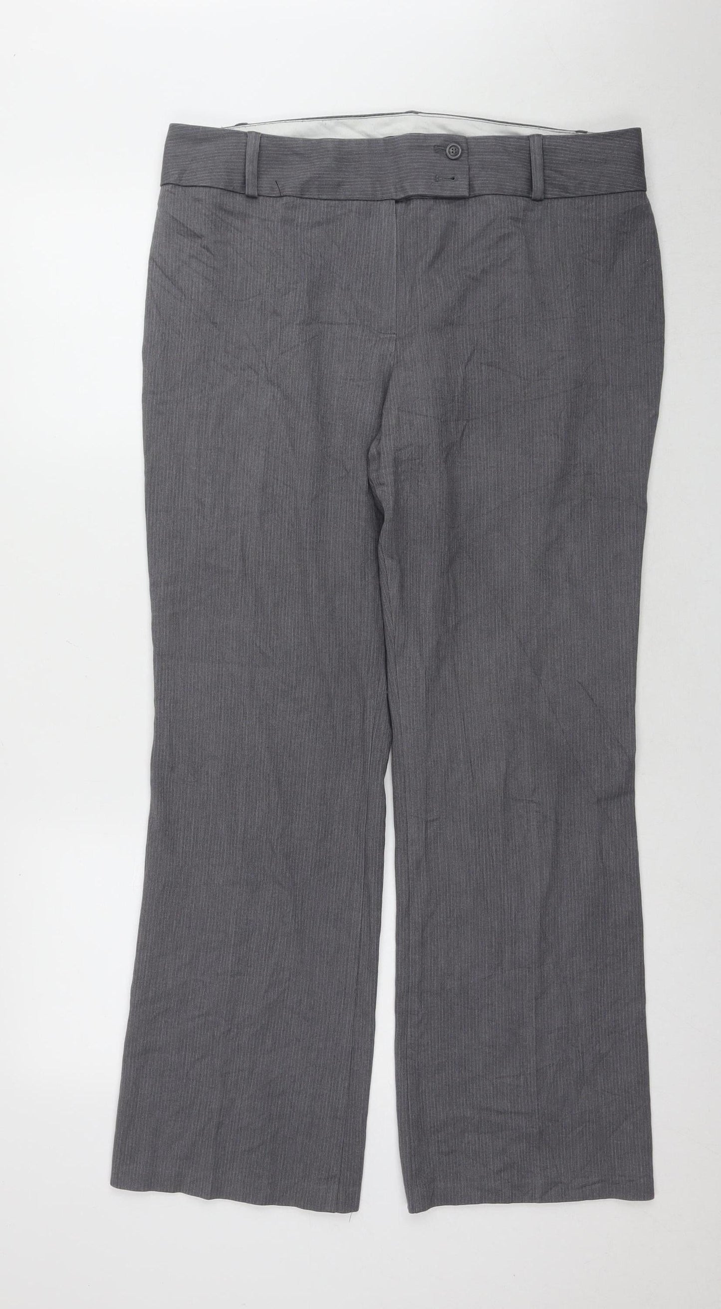 Womens UK Size 14 Marks and Spencer Regular Fit Dress Pants Grey Trousers
