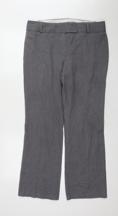 Womens UK Size 14 Marks and Spencer Regular Fit Dress Pants Grey Trousers