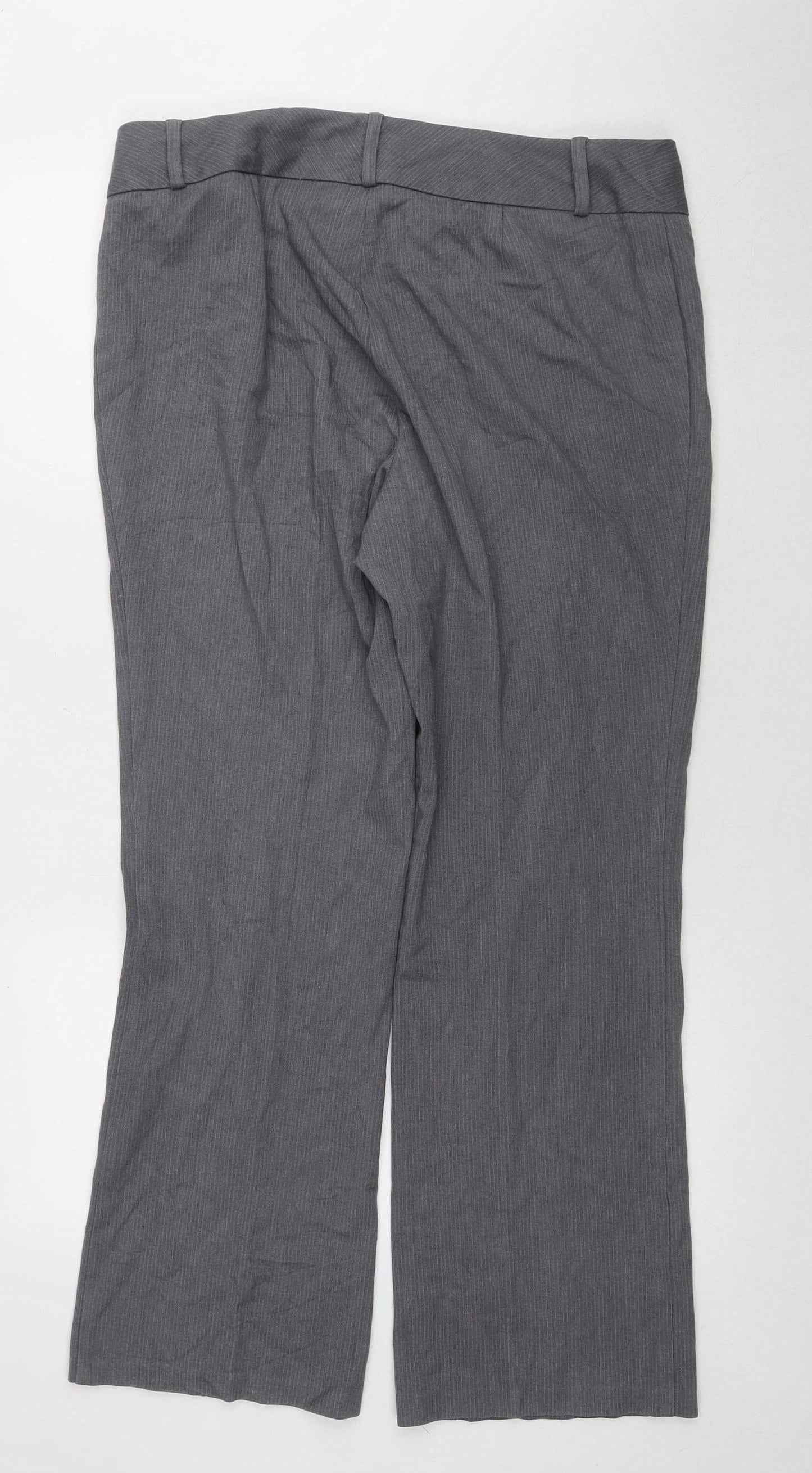 Womens UK Size 14 Marks and Spencer Regular Fit Dress Pants Grey Trousers