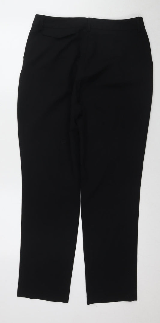 Womens UK Size 12 Topshop Regular Fit Dress Pants Black Trousers