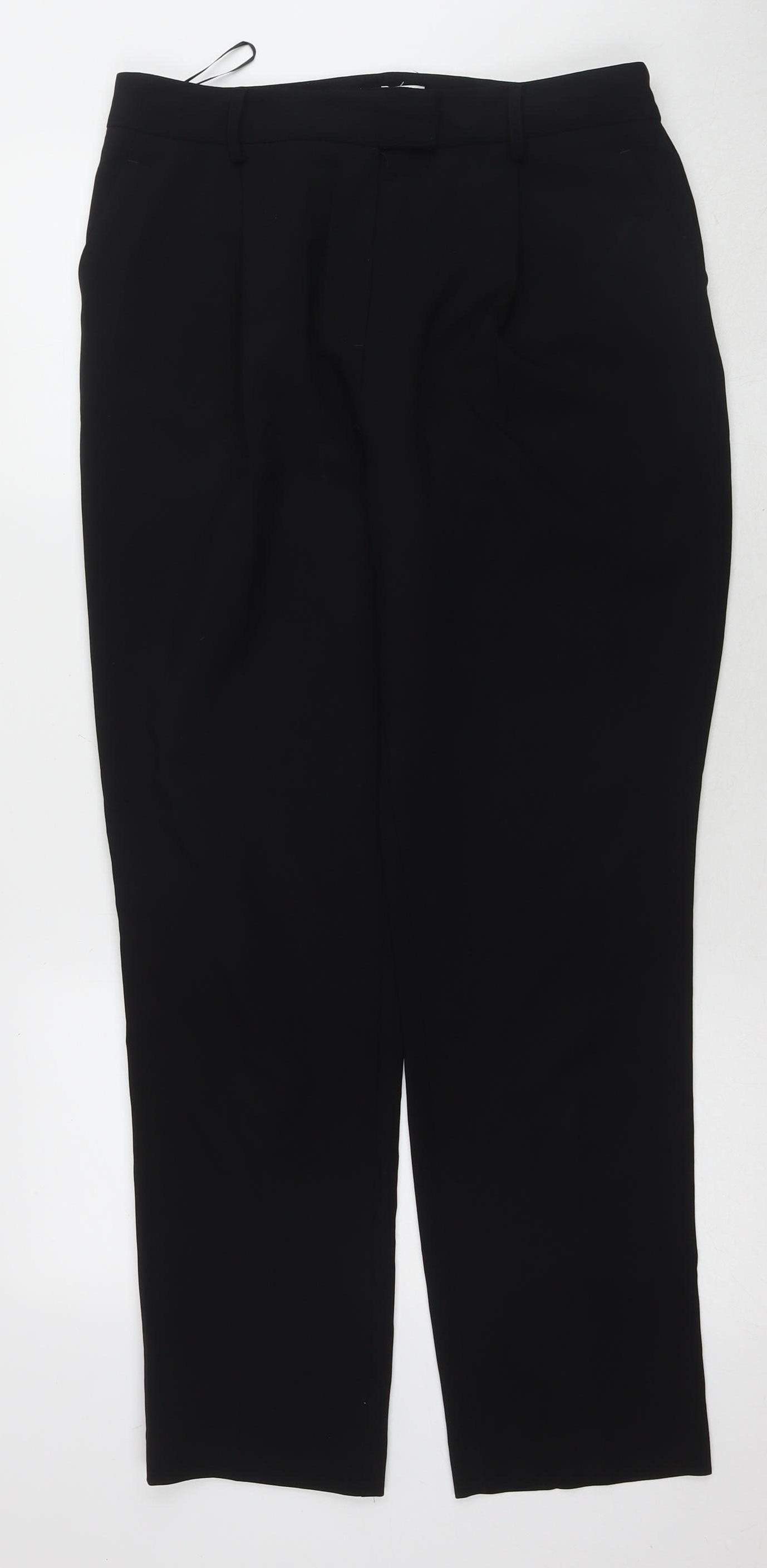 Womens UK Size 12 Topshop Regular Fit Dress Pants Black Trousers