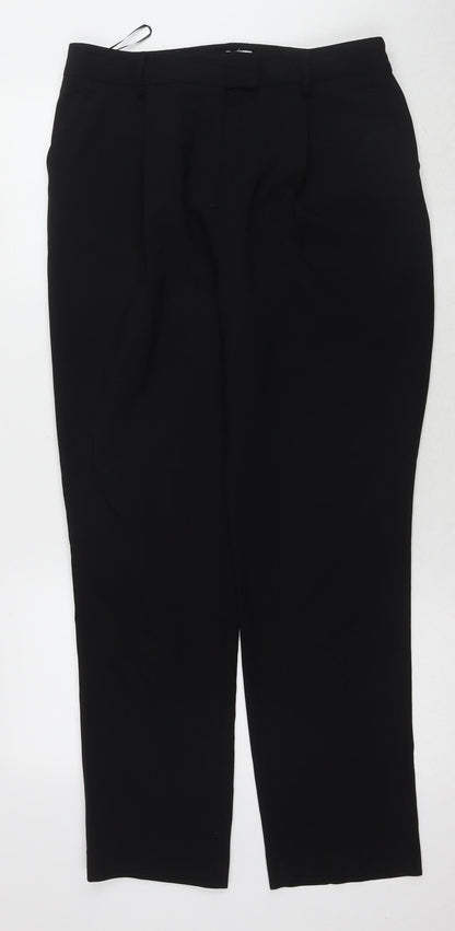 Womens UK Size 12 Topshop Regular Fit Dress Pants Black Trousers
