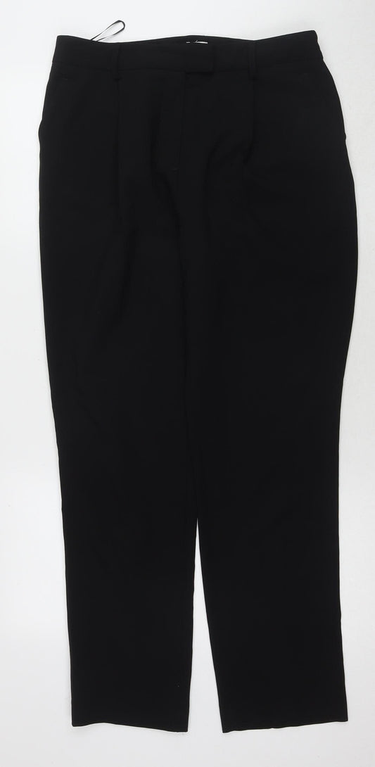 Womens UK Size 12 Topshop Regular Fit Dress Pants Black Trousers