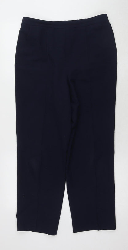 Womens UK Size 12 Isle Regular Fit Straight Blue Trousers