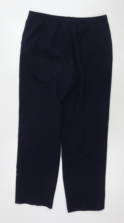 Womens UK Size 12 Isle Regular Fit Straight Blue Trousers