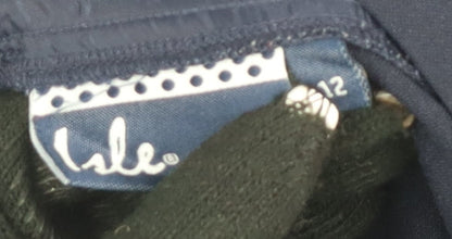 Womens UK Size 12 Isle Regular Fit Straight Blue Trousers