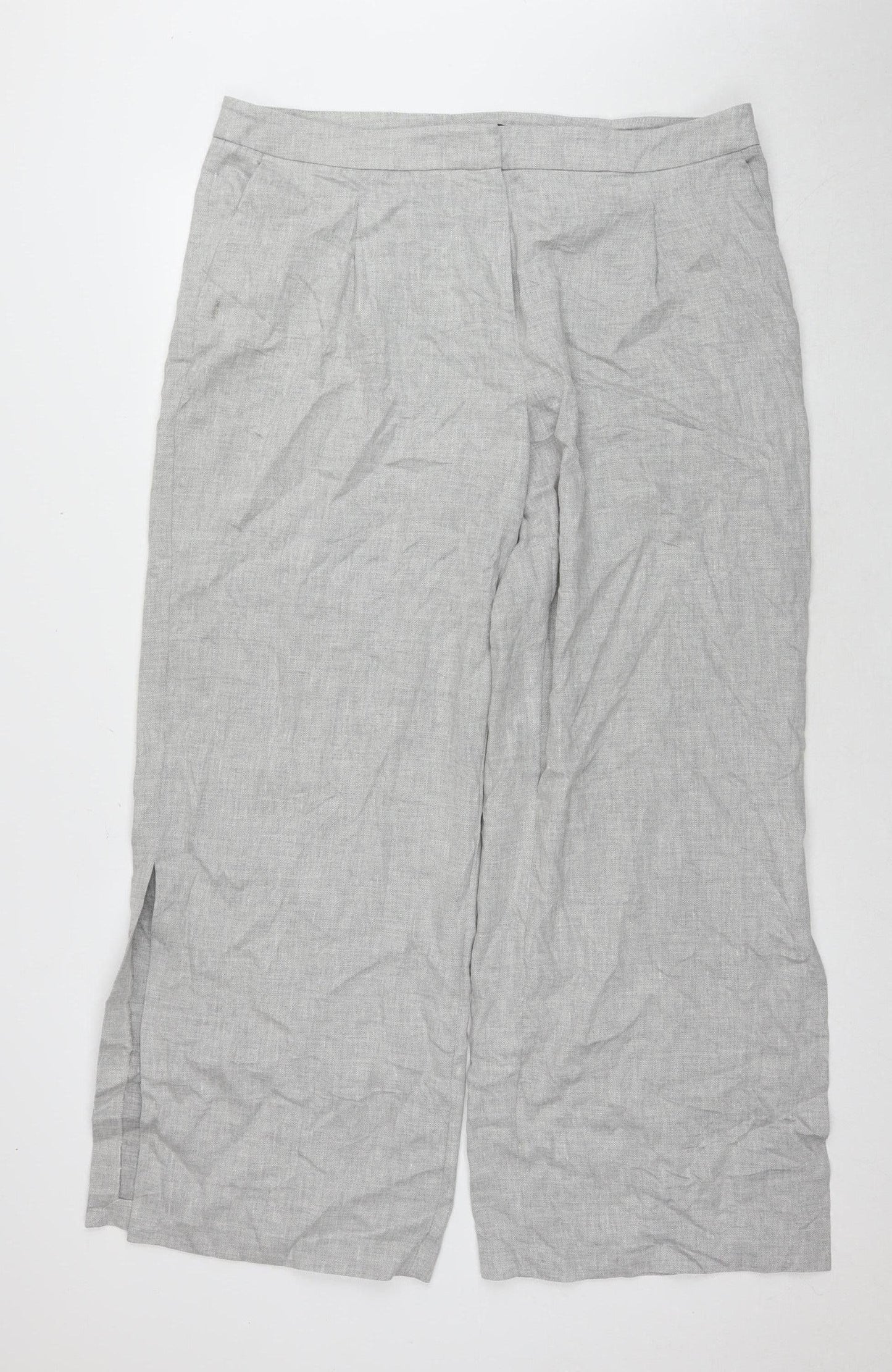 Womens UK Size 18 Marks and Spencer Regular Fit Casual Workwear Grey Trousers