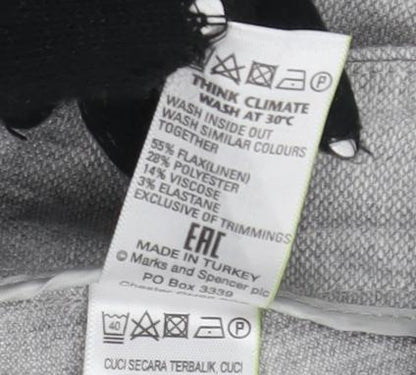 Womens UK Size 18 Marks and Spencer Regular Fit Casual Workwear Grey Trousers