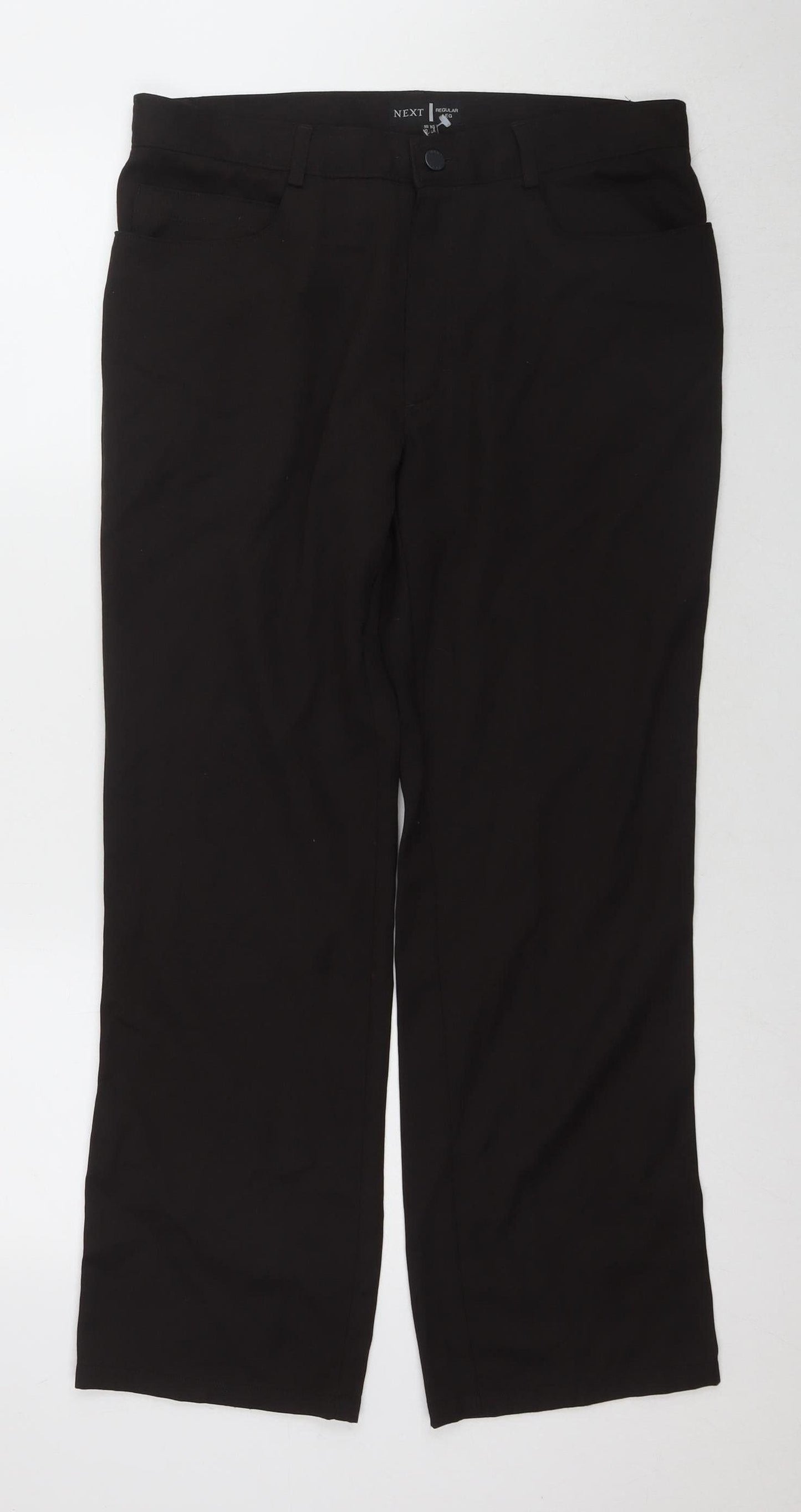 Next Men's Black Dress Pants, Size M, Regular Fit, Formal Wear