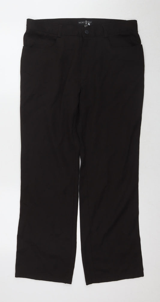 Next Men's Black Dress Pants, Size M, Regular Fit, Formal Wear