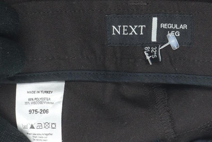 Next Men's Black Dress Pants, Size M, Regular Fit, Formal Wear