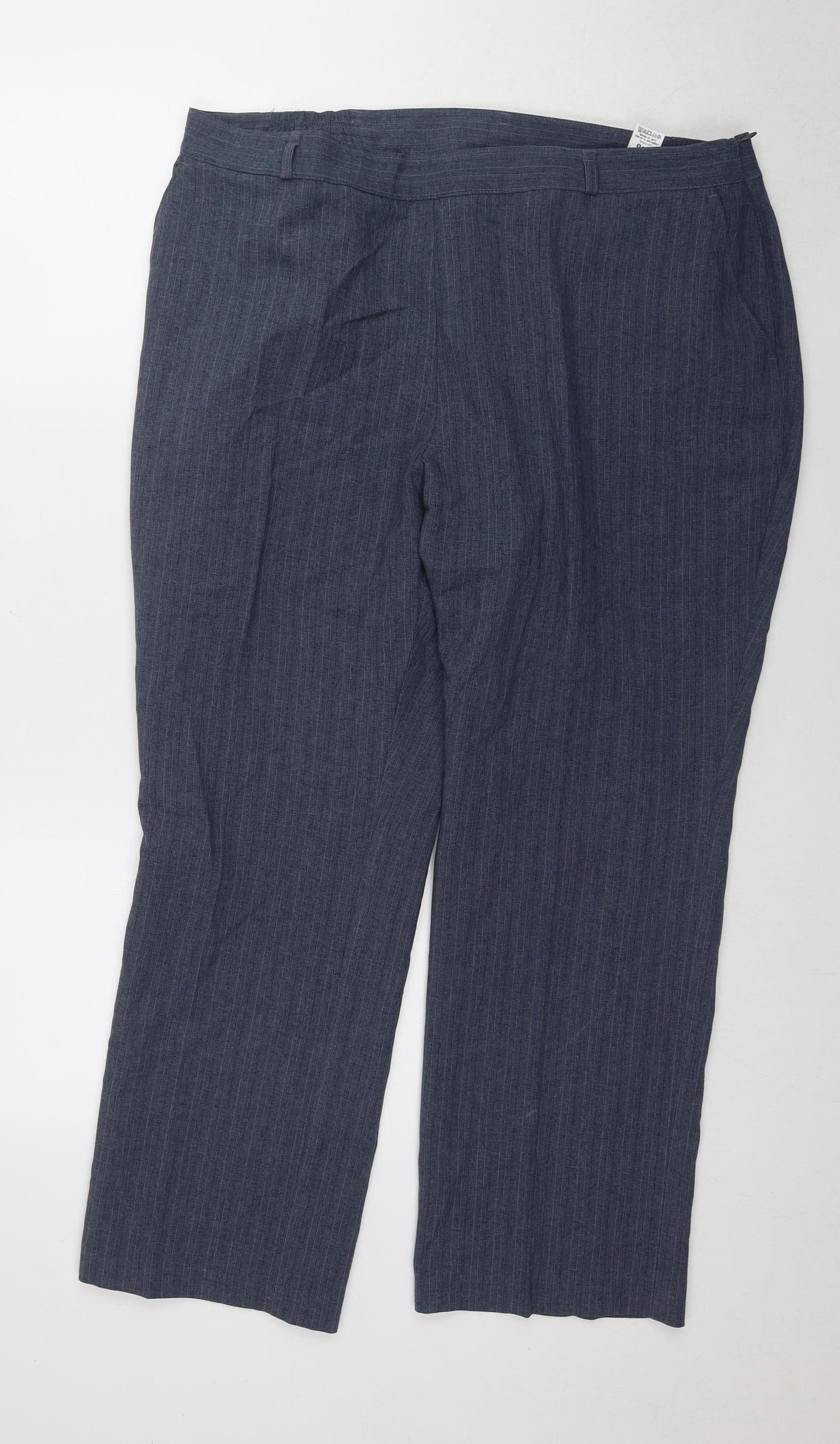 Womens UK Size 18 Marks and Spencer Regular Fit Dress Pants Blue Trousers