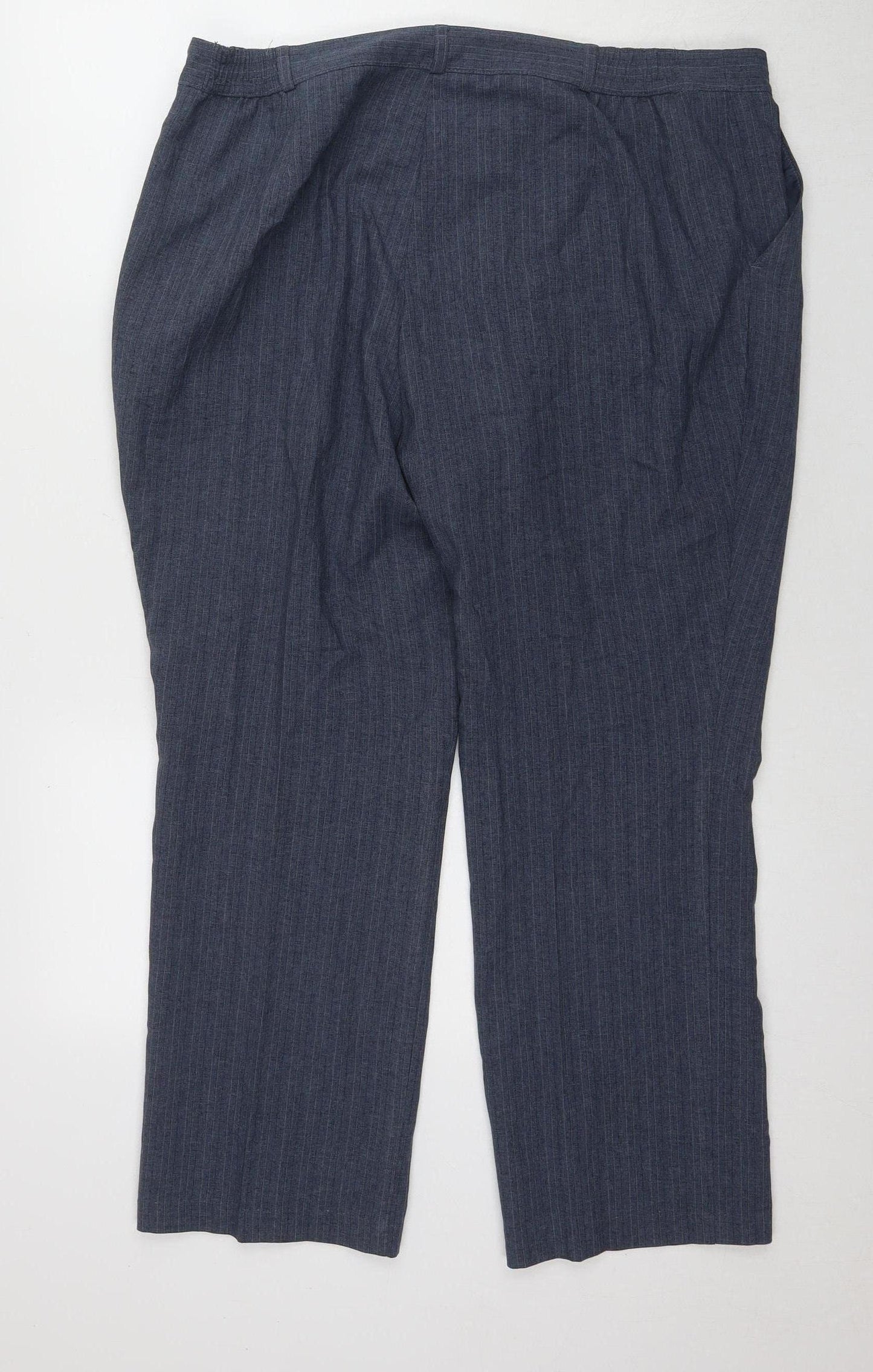 Womens UK Size 18 Marks and Spencer Regular Fit Dress Pants Blue Trousers