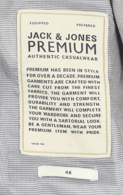 Mens UK Size 46 JACK & JONES Regular Grey Suit Jacket