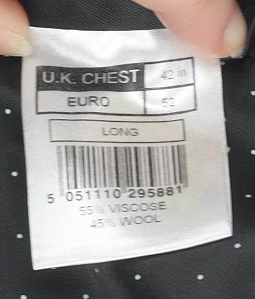Mens UK Size 40 Jasper Conran Regular Grey Suit Jacket